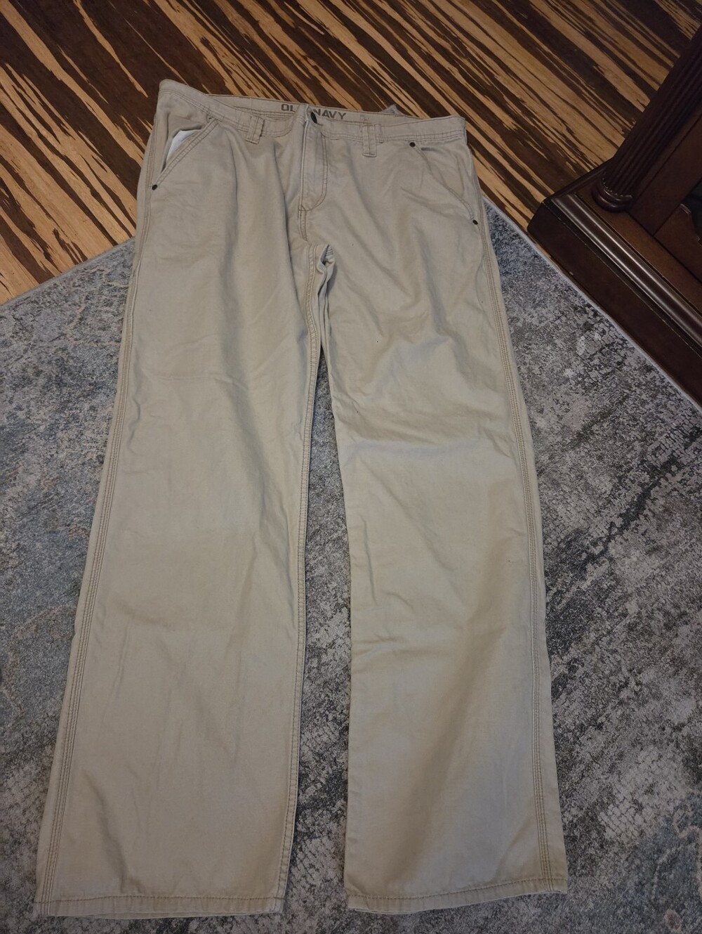 Vintage Old Navy Men's Beige Canvas Carpenter Pants - 40x34 (Measures 41x33)